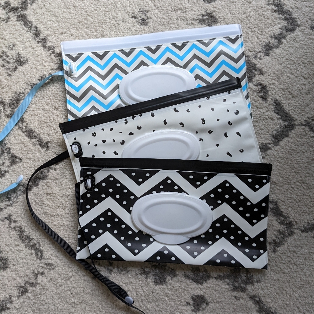 New portable refillable wipe holders, set of 3